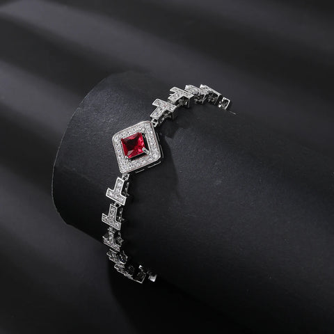 Luxury Square Cubic Zirconia Bridal Bracelet