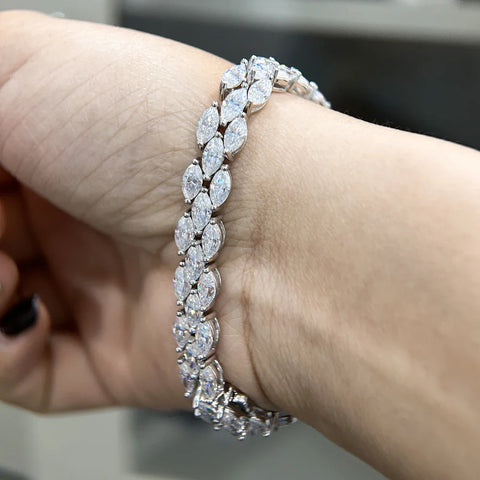 BXINY 3*6mm Marquise Cut Full Moissanite Tennis Bracelets