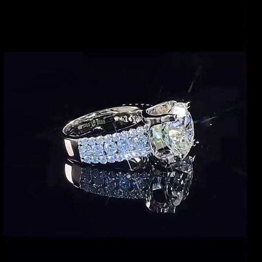 Real 2 Carat 8mm Moissanite Wedding Ring
