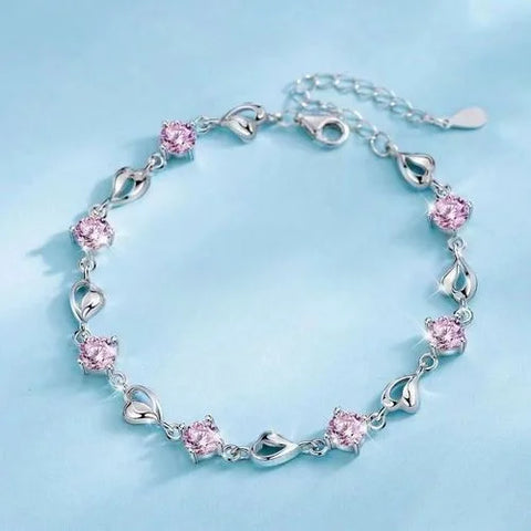 Retro 925 Sterling Silver Blue Crystal Bracelets