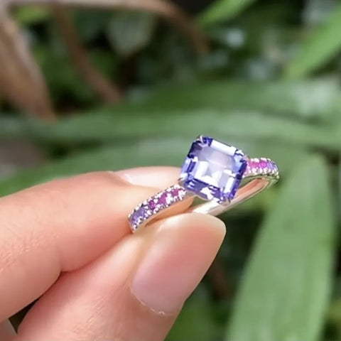 Attractive Silver Color Square Round Rings