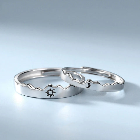 New Simple Couple Rings Silver