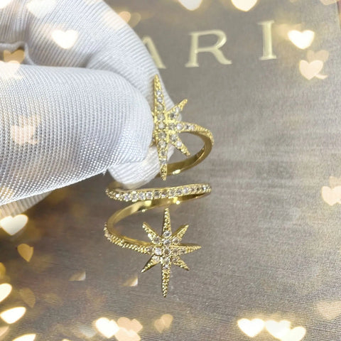 Temperament decompression eight star open ring