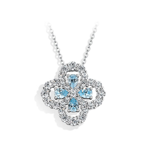 MINTYBOX S925 Silver Moissanite Diamond Loop Full Motif Pendant Clover Diamond White Gold Necklaces for Women Girls Jewelry Gift