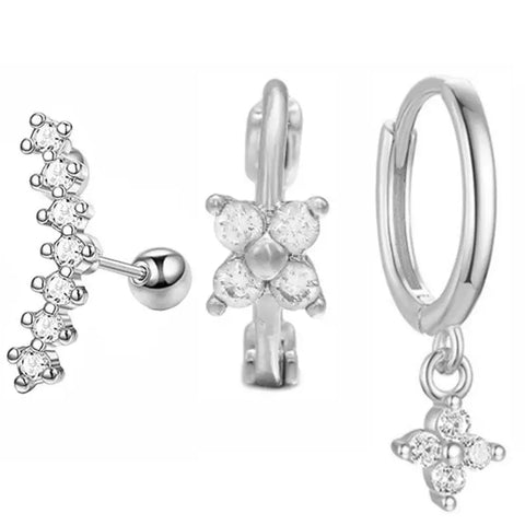 Cubic Zirconia Chain Hoop Earring