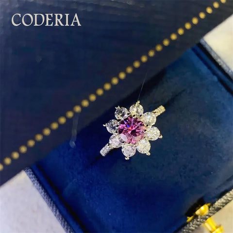 2 Carat Pink Diamond Ring Plated 18K White Gold