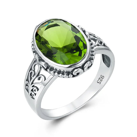 Classic Vintage Silver 925 Aquamarine Ring