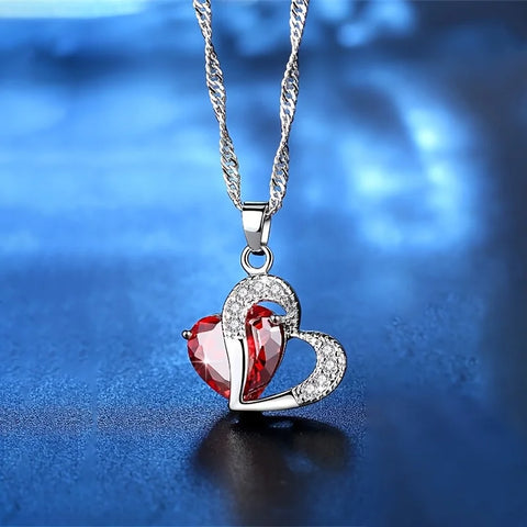 Zircon Heart Pendant Necklaces