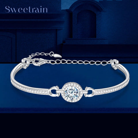 Sterling Silver White Moissanite Bracelet