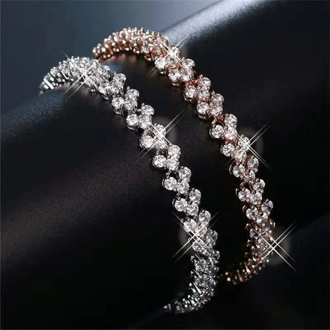 Luxury Roman Crystal Geometric Chain Bracelets