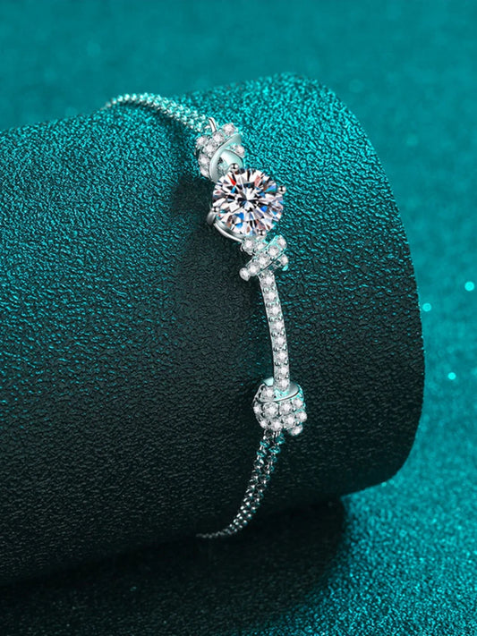 Moissanite Plata Sterling 925 Silver Bracelet