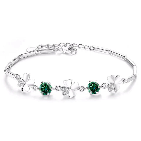 Butterflykiss Four Leaf Clover  Moissanite Bracelet