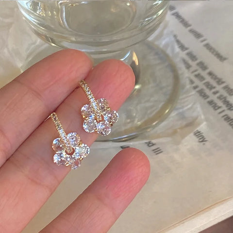 Flower Butterfly Stud: Bling Crystal Studs.