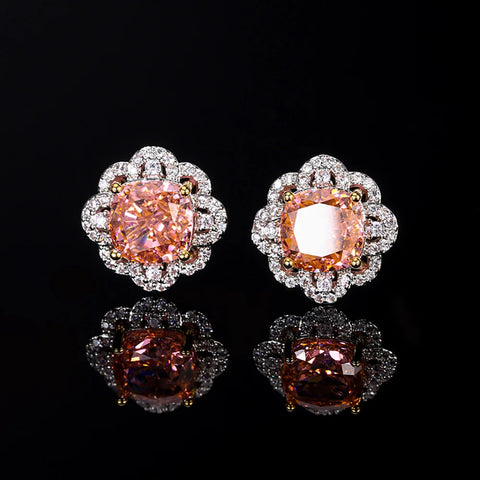 2024 Luxury Padparadscha Tourmaline Necklace Pendant Rings Earrings Wedding Party Fine Jewelry Sets for Women Anniversary Gifts