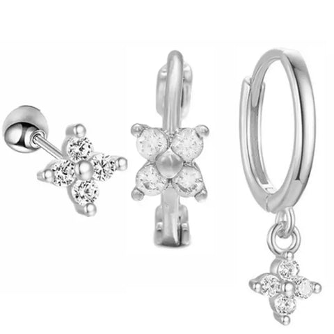 Cubic Zirconia Chain Hoop Earring