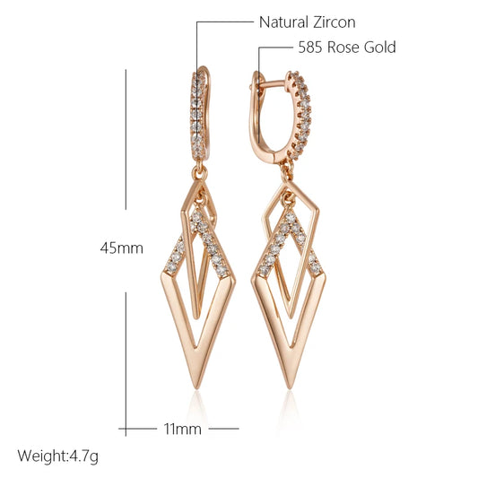 Kinel Fashion Glossy Hollow Rhombus Drop Earring