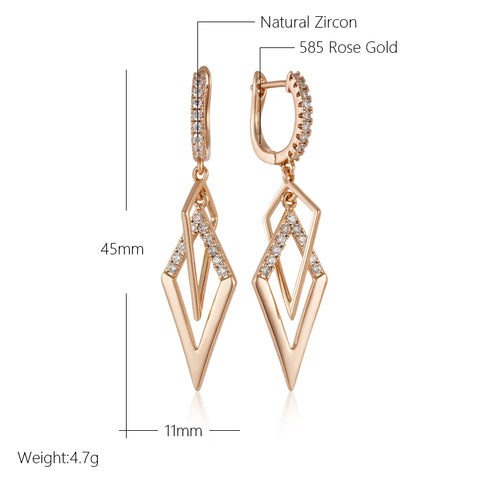 Kinel Fashion Glossy Hollow Rhombus Drop Earring