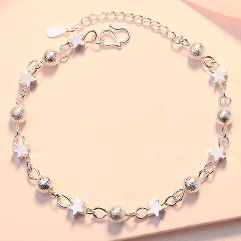 Retro 925 Sterling Silver Blue Crystal Bracelets