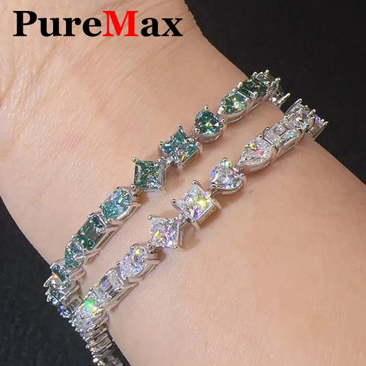 PureMax Fashion 5mm Blue Green Pass diamond Bracelet