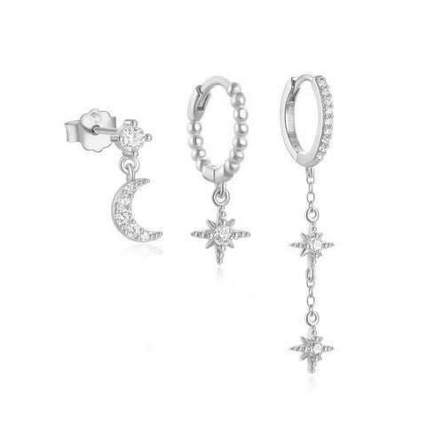 Cubic Zirconia Chain Hoop Earring