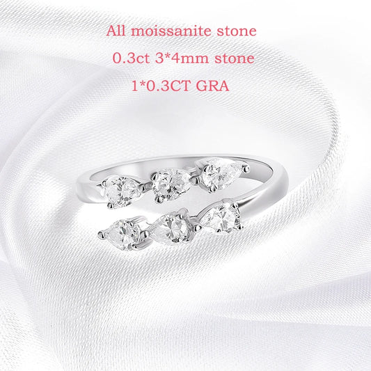 Smyoue Test Passed 3*4MM Moissanite Rings