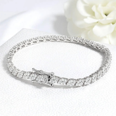 Smyoue 18K Plated All Moissanite Tennis Bracelet f