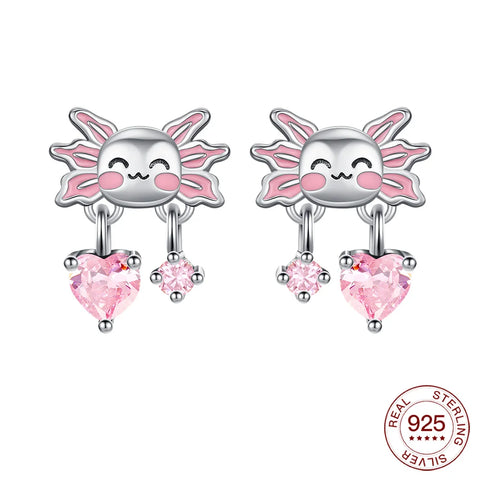 925 Sterling Silver Elegant Sparkling Lucky Clover Hoops Earring
