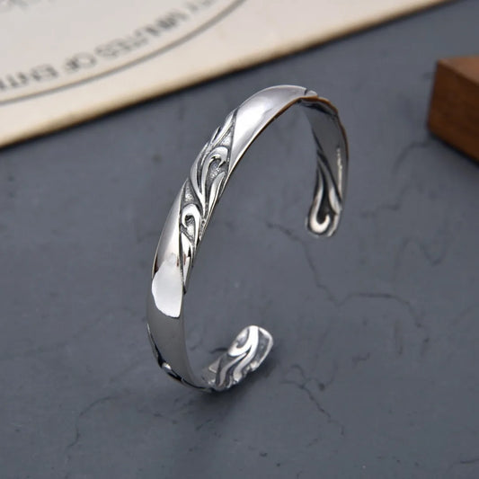 pure silver personalized retro style bracelet