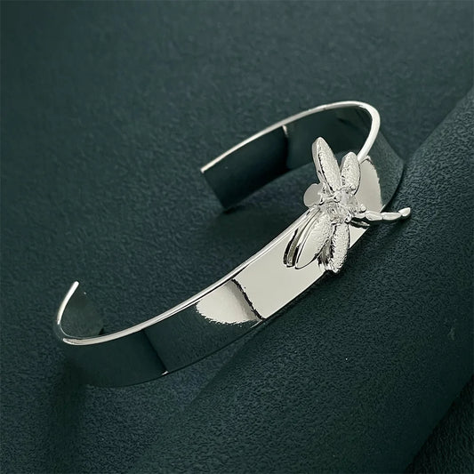 Fashion Silver Color Dragonfly Bangle