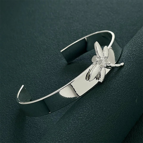 Fashion Silver Color Dragonfly Bangle