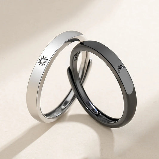 New Simple Couple Rings Silver