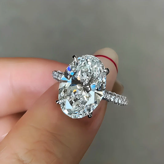 BXINY 8CT Oval Cut All Moissanite Ring