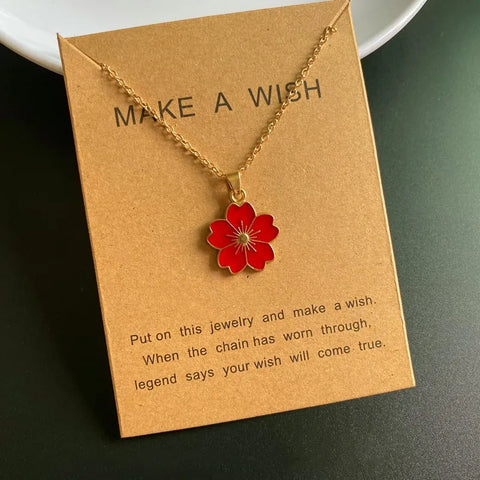 Flower Necklace for Girl Summer Fashion Cute Lovely Choker Necklace Golden Color Link Chain Statement Jewelry Wholesale
