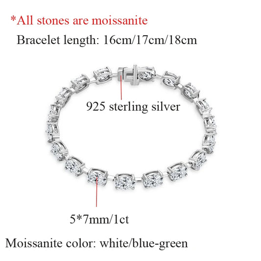 OEVAS 5*7MM 1CT D Color Full White Blue Green Moissanite