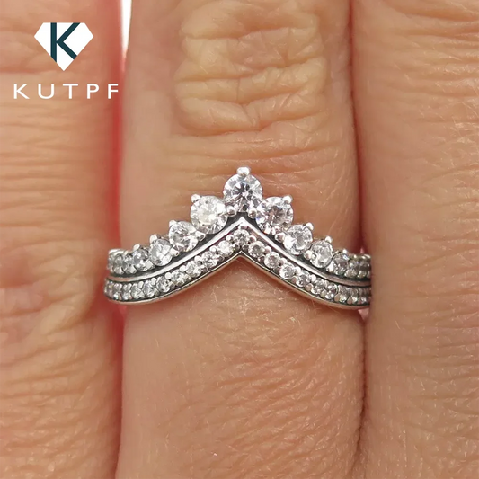 Princess Wish Crown Moissanite Engagement Rings