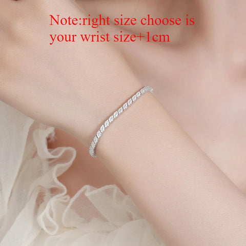 Smyoue 18K Plated All Moissanite Tennis Bracelet f