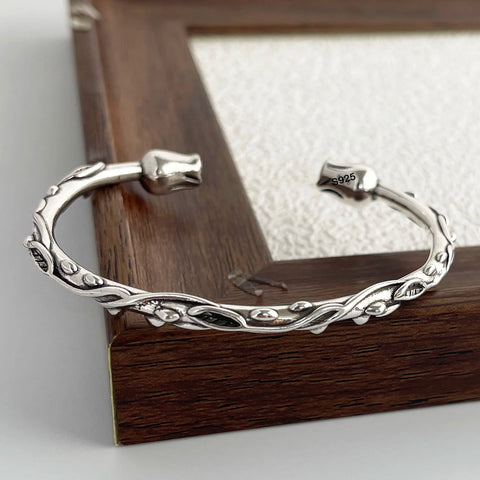 100% Solid 925 Sterling Silver Retro Bracelet