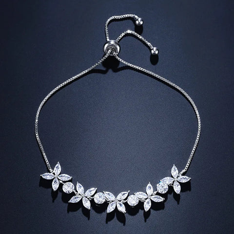 Zircon Flowers Adjustable Charm Bracelets