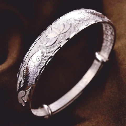 Luxury 925 Sterling Silver Pisces play lotus bracelets