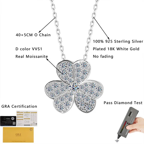 Clover Moissanite Necklace