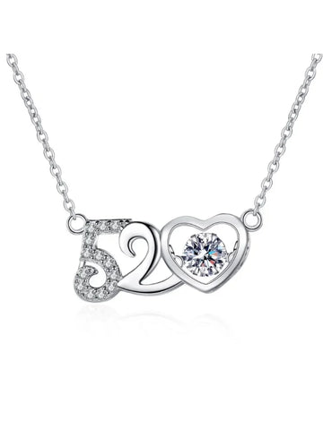 Moissanite Sterling 925 Silver GRA Certified Love Heart Valentine's Pendant Necklace for Women Jewelry