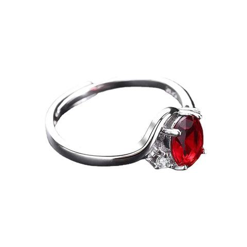 New S925 Sterling Silver Ring Ruby Classic Ring