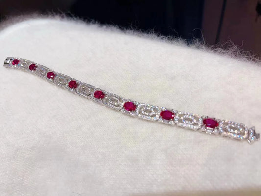 ZOCA Luxury 925 Sterling Silver Round Lab Ruby Sapphire
