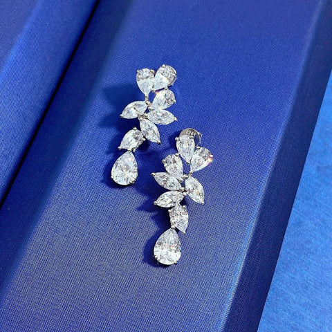 Wong Rain 925 Sterling Silver Pear Lab White Sapphire