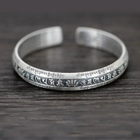Prajnaparamita Heart Sutra Lotus Flower Bracelet