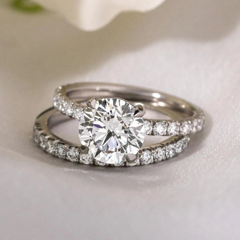 Full Moissanite Bridal Rings Set