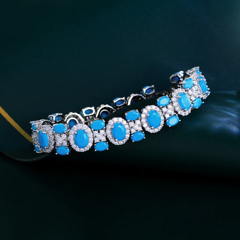 ThreeGraces 2024 New Luxury Blue Turquoise Geometric