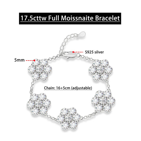 Serenty Day 17.5cttw D Color 5mm Full Moissanite Bracelet
