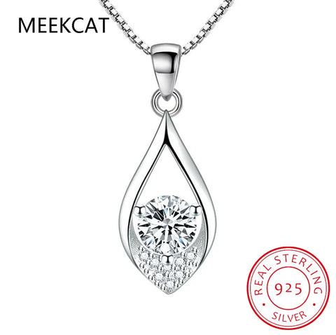 925 Sterling Silver Moissanite 1 Carat Water Drop Necklace