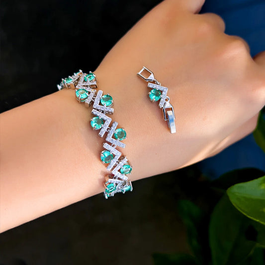CWWZircons Geometric Shiny Light Blue Cubic Zirconia